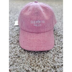 Supreme Pink Harris Tweed Wool Baseball Hat Adjustable